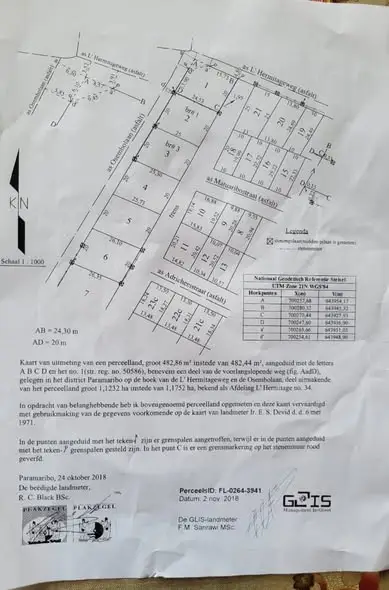 Perceelkaart van Locatie onbekend