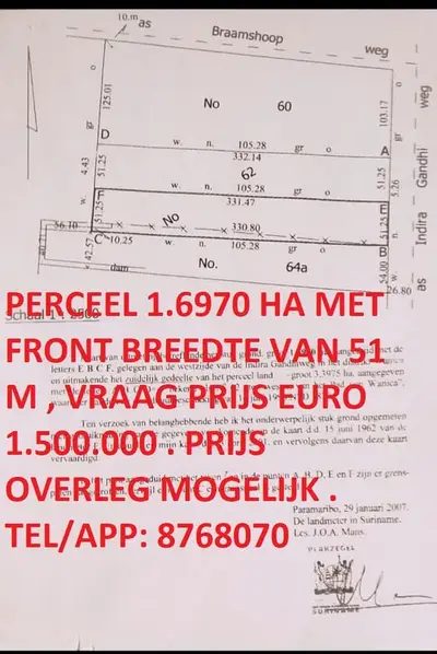 Perceelkaart van Pad Van Wanica