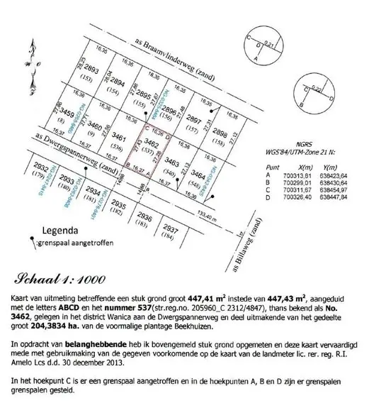 Perceelkaart van Dwergspannerweg