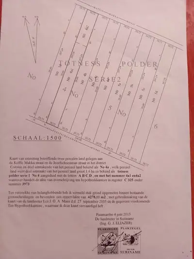 Perceelkaart van coronie
